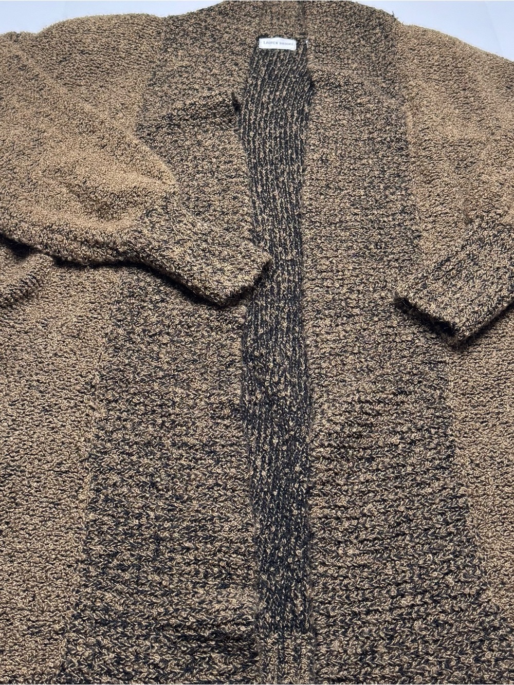 Textured Open-Front Women's Cardigan in Brown